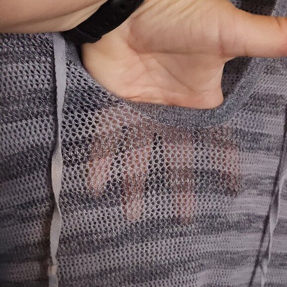 Spring + Mercer Plus Striped Hooded Nautical Open Knit Lightweight Sweater 1X - Picture 3 of 6